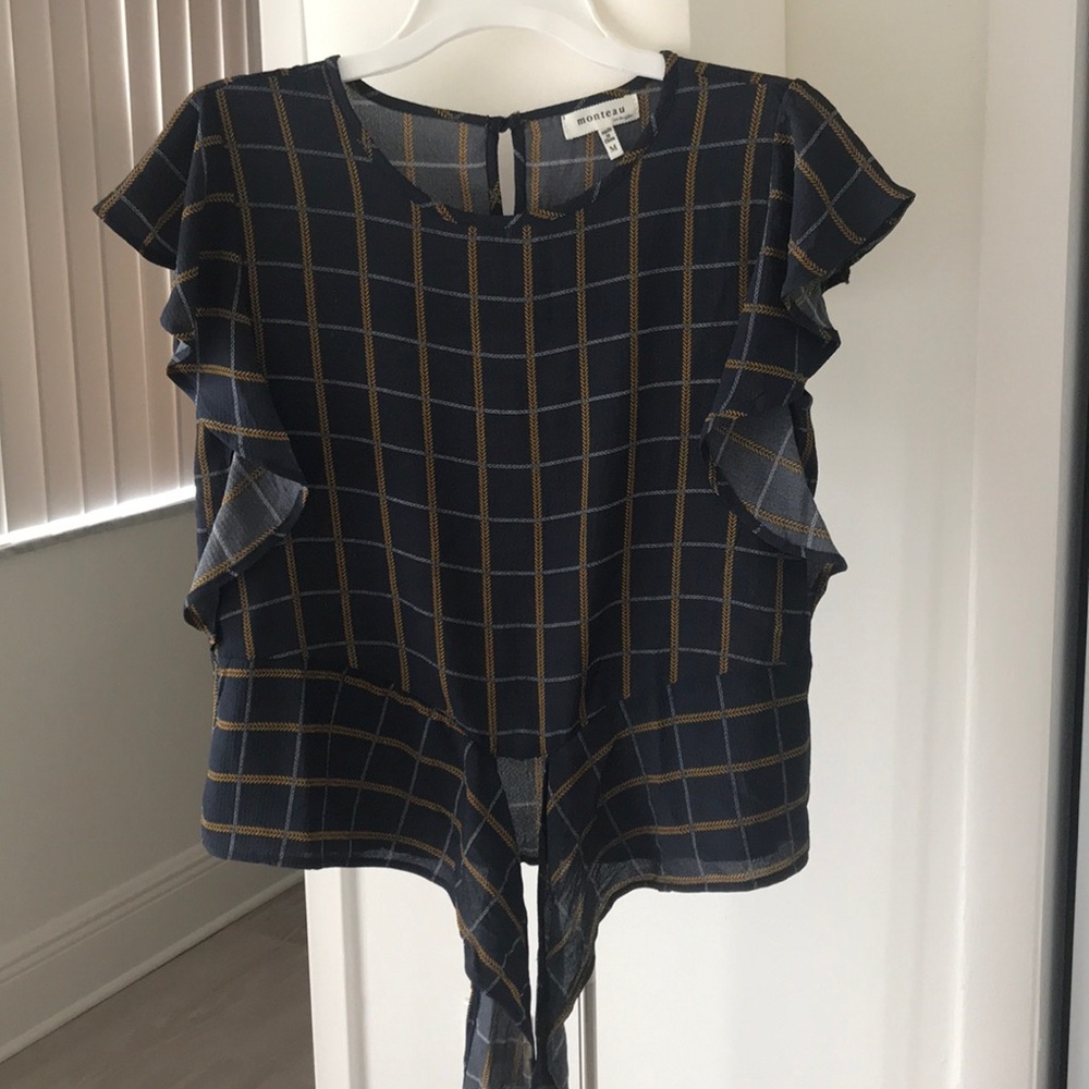 Blue/gold blouse